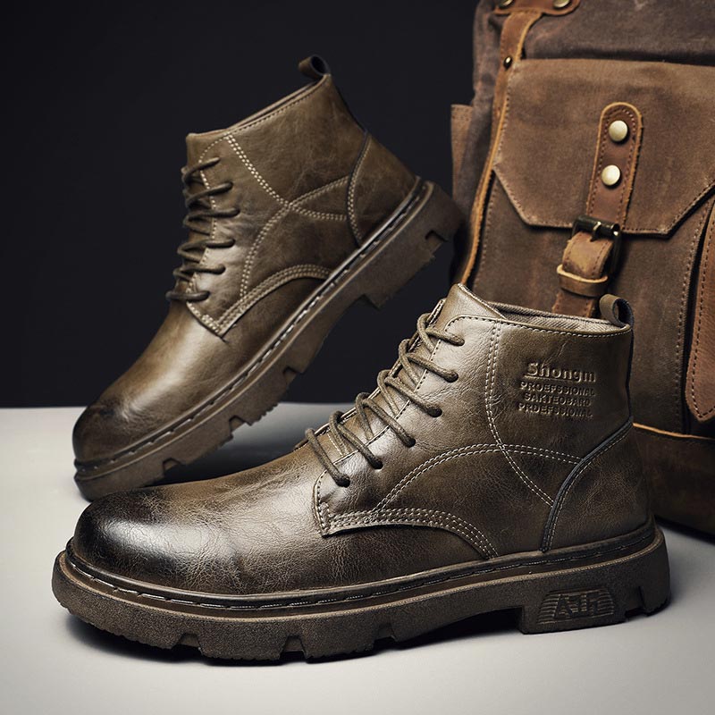 Nice Gift! Men’s Vintage Round Toe Leather Boots