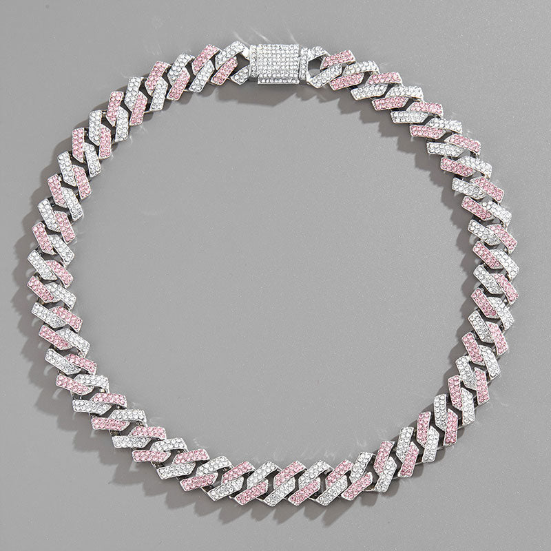 Zirconia Diamond-Cuban Link Necklace