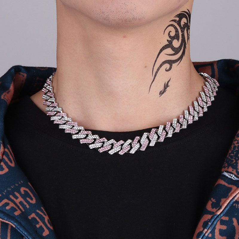 Zirconia Diamond-Cuban Link Necklace