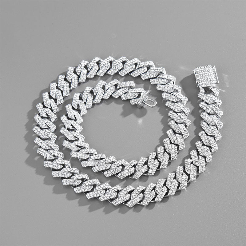 Zirconia Diamond-Cuban Link Necklace
