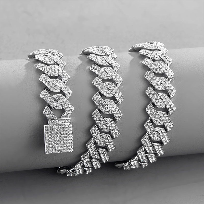 Zirconia Diamond-Cuban Link Necklace