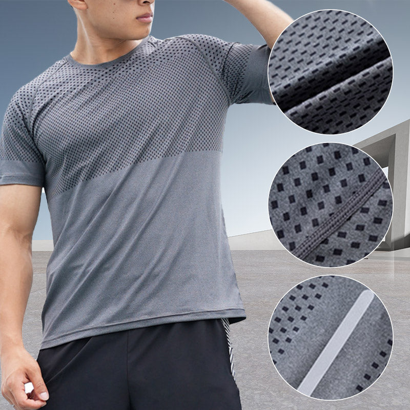 Men's Round Neck Quick-Dry Sports Short Sleeve Top