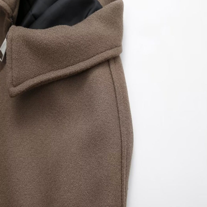 Women's Solid Color Zippered Lapel Short Jacket