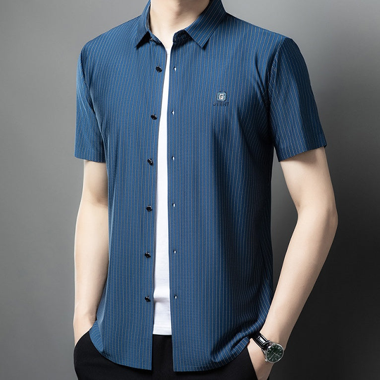 ๐๐Men's Short Sleeve Striped Button-Down Shirt๐๐๐