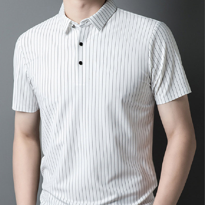 Men's Loose Striped Short Sleeve Top