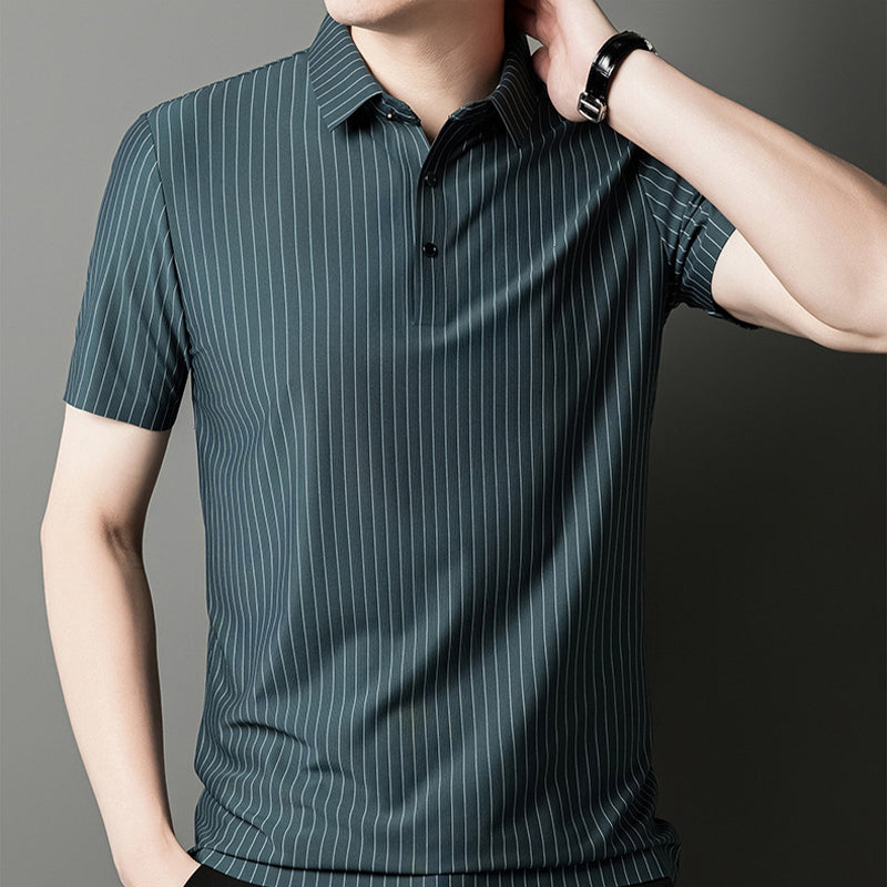Men's Loose Striped Short Sleeve Top