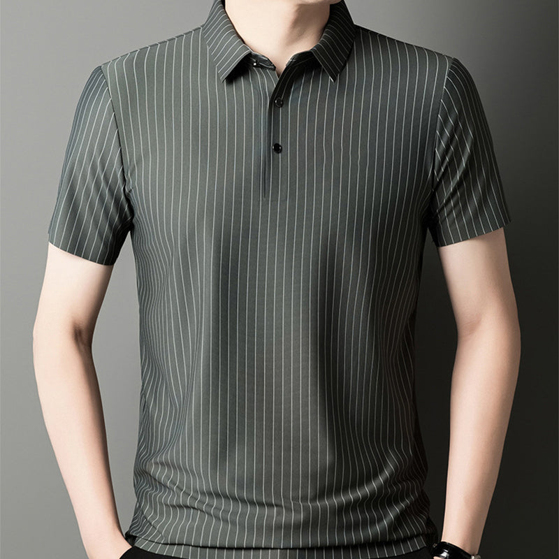 Men's Loose Striped Short Sleeve Top