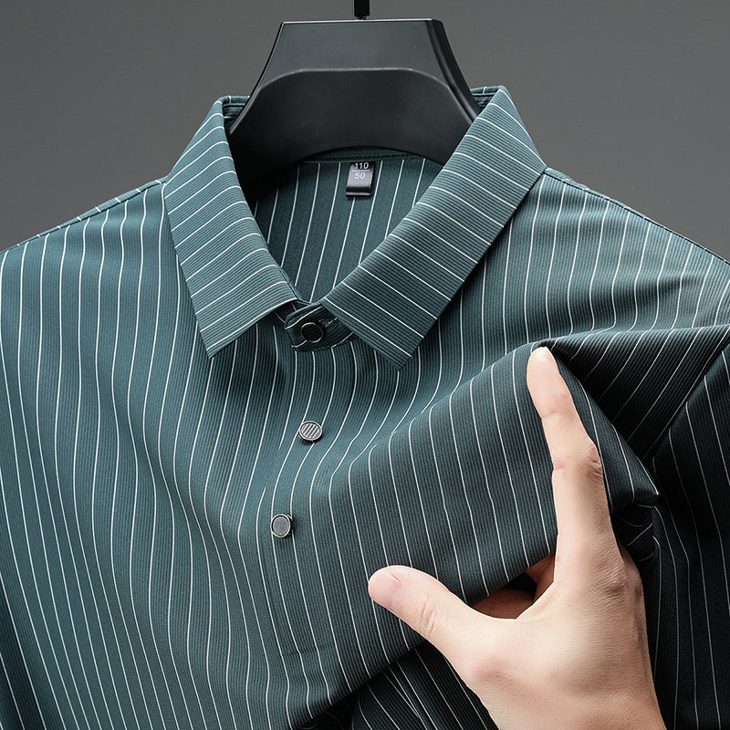 Men's Loose Striped Short Sleeve Top