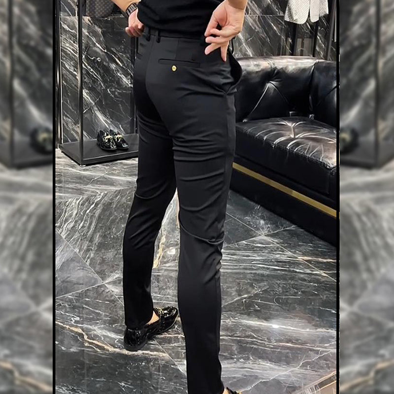 Men's Black Slim Fit Dress Pants