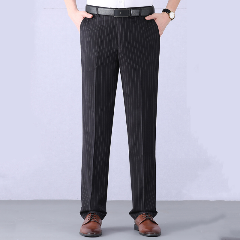Men's Classic Comfortable High-Waist Straight-Cut Trousers