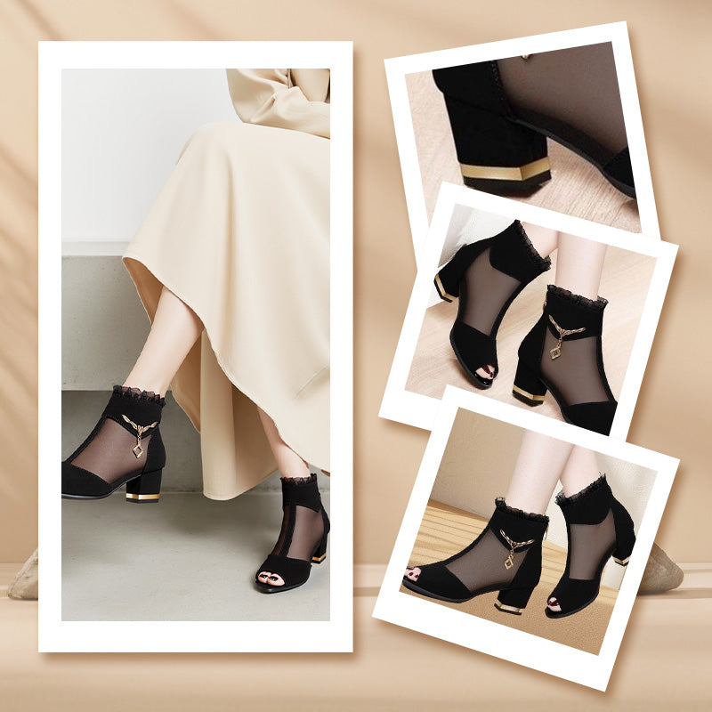 🎁 Hot Sale 49% OFF 🔥Mesh High Heel Fish Mouth Sandals