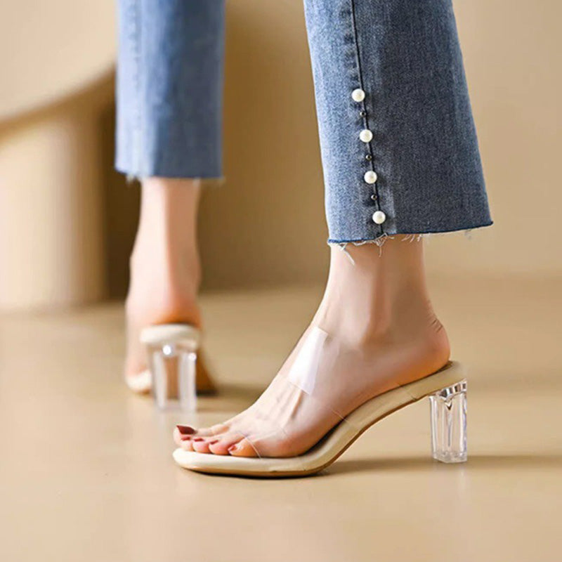 Women's Fashion Elegant Transparent High Heeled Sandals