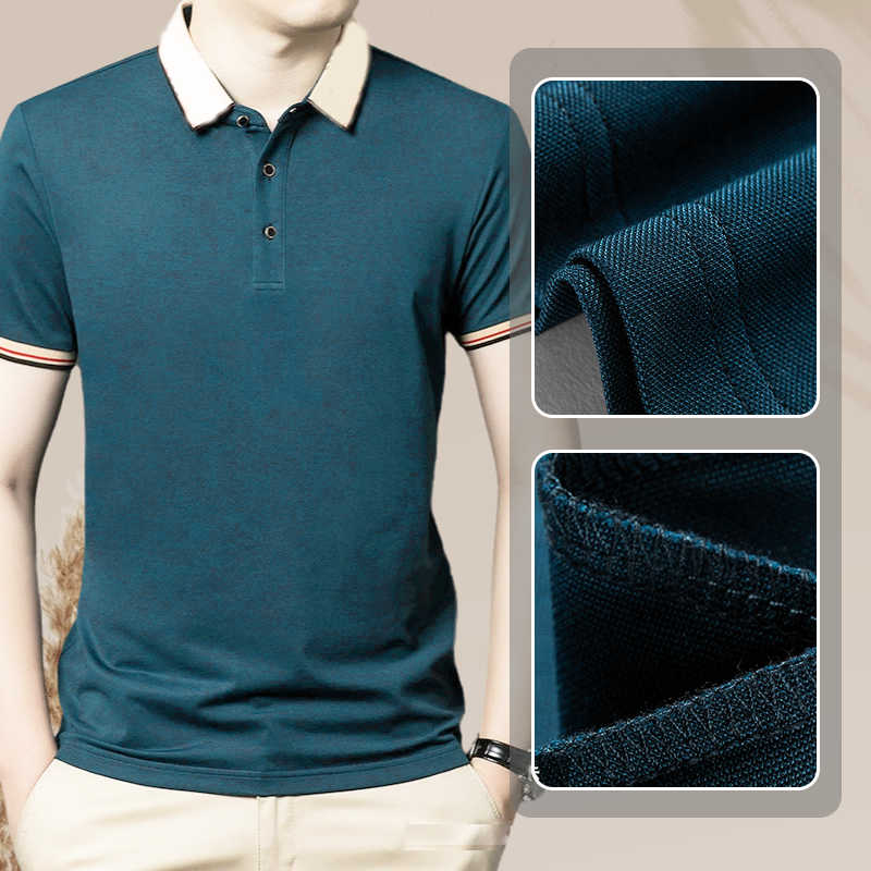 Men's Business Casual Short-Sleeve Collared Shirt