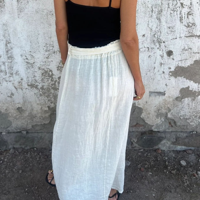 ⏳Time-limited Special⏰Solid Color Button Front & Tie Belt Skirt