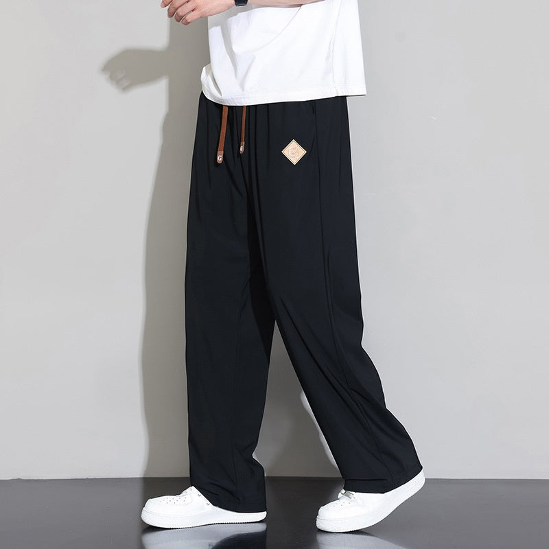 Men’s Ice Silk High-Stretch Wide-Leg Casual Pants