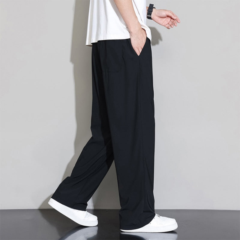 Men’s Ice Silk High-Stretch Wide-Leg Casual Pants
