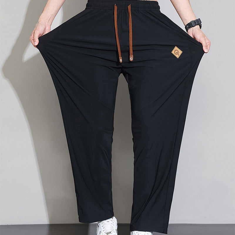 Men’s Ice Silk High-Stretch Wide-Leg Casual Pants