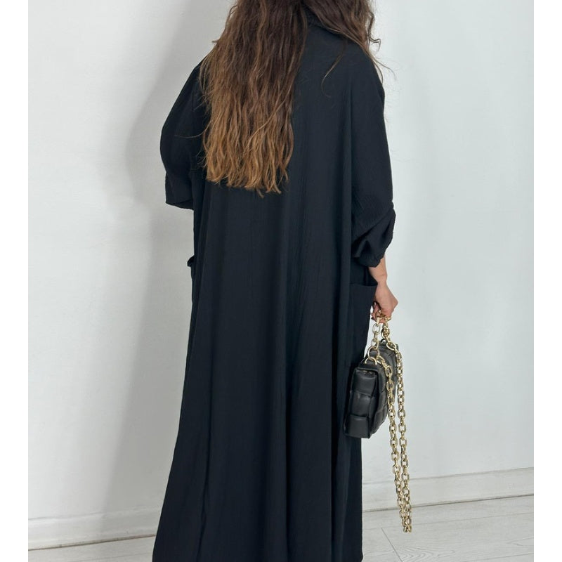 Women's Stylish Solid-Colored Overcoat