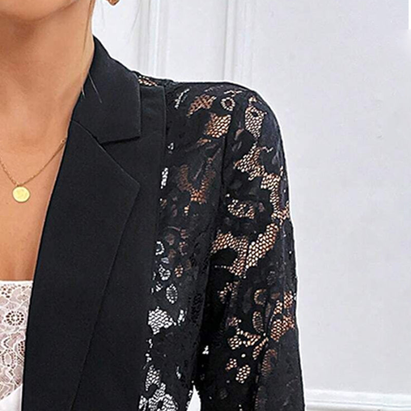 🌸New Arrival 60%OFF💖Women's Elegant Sheer Lace Detailing Blazer