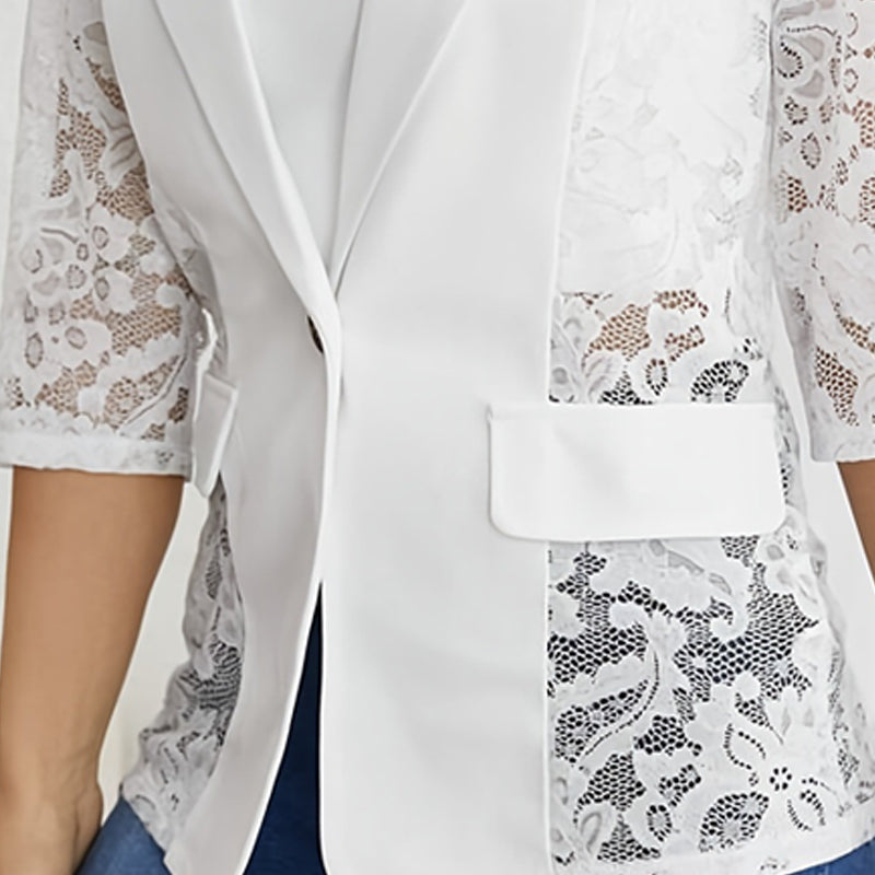 🌸New Arrival 60%OFF💖Women's Elegant Sheer Lace Detailing Blazer