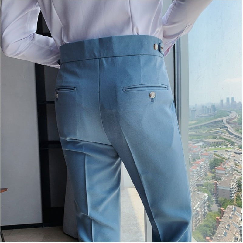 Men's Slim Fit Dress Pants with Expandable Waist