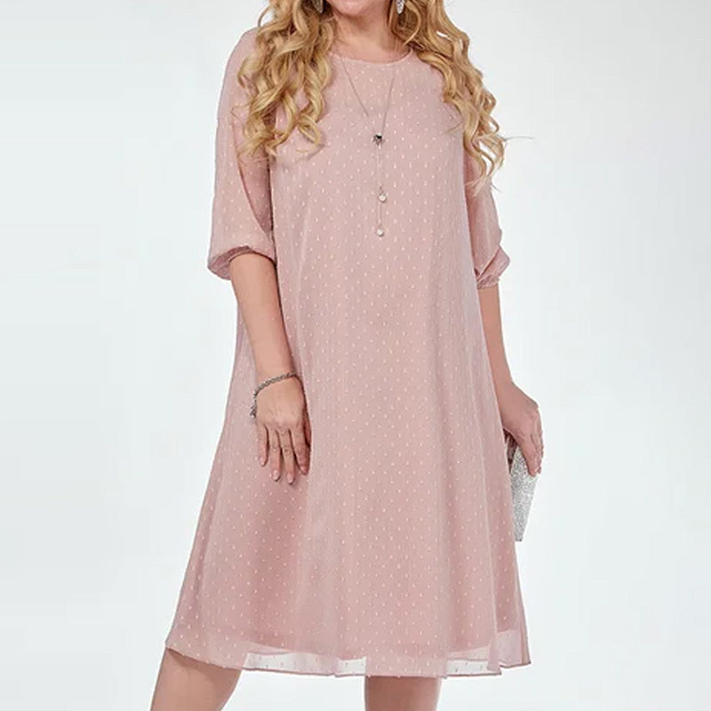 Elegant Pink Polka Dot Dress