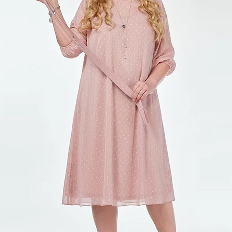 Elegant Pink Polka Dot Dress