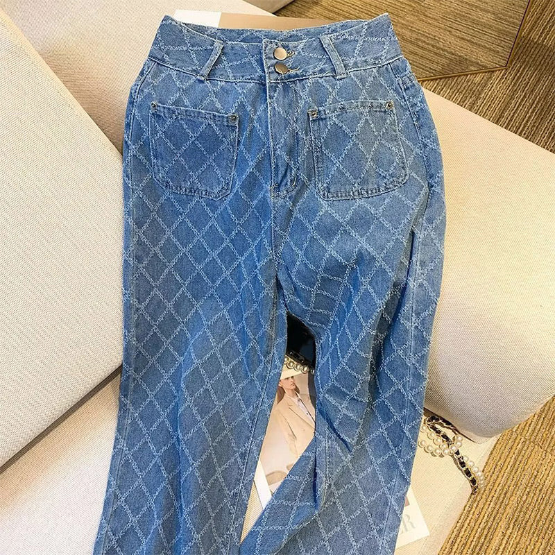 Women's Vintage Trendy High-Waisted Denim Jeans