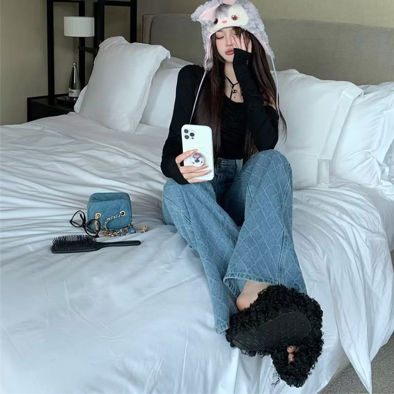 Women's Vintage Trendy High-Waisted Denim Jeans