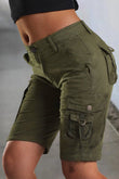 Mid Waist Cargo Shorts