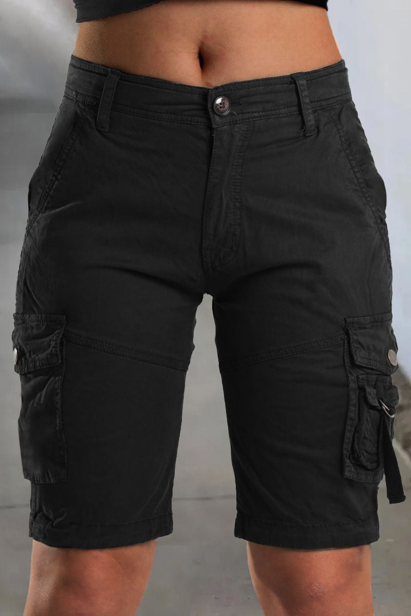 Mid Waist Cargo Shorts