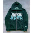 Zip Hooded Full Puff Print Hoodie