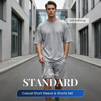 Men's Casual Two-Piece T-Shirt and Shorts Set