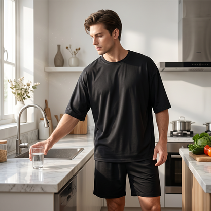 Men's Casual Two-Piece T-Shirt and Shorts Set