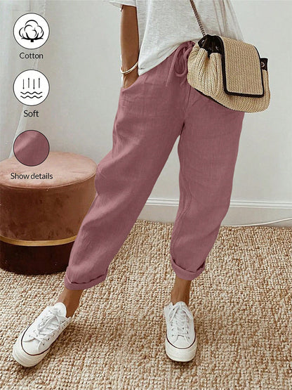Casual cotton and linen pants for women