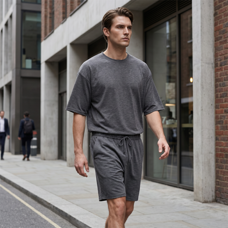 Men's Casual Two-Piece T-Shirt and Shorts Set