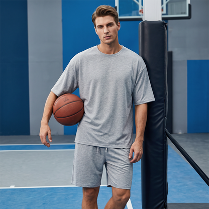 Men's Casual Two-Piece T-Shirt and Shorts Set