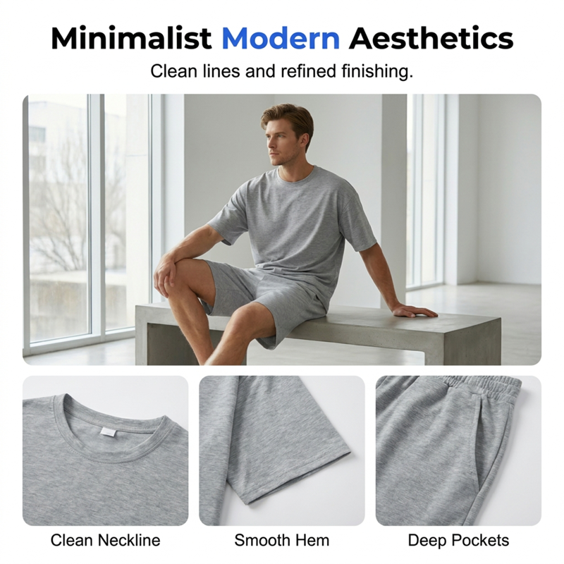 Men's Casual Two-Piece T-Shirt and Shorts Set