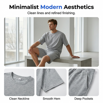 Men's Casual Two-Piece T-Shirt and Shorts Set