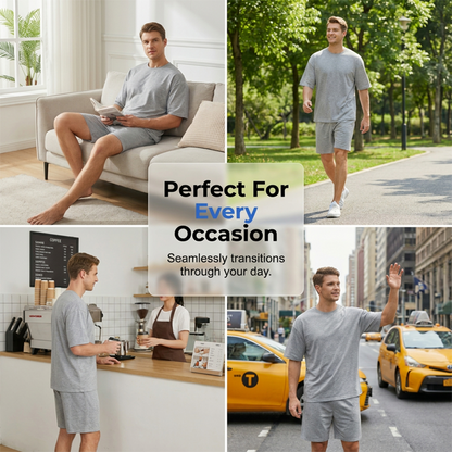 Men's Casual Two-Piece T-Shirt and Shorts Set