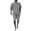 Men's Casual Solid Color Two-Piece Shorts Set