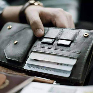 Leather Card Wallet With RFID Blocking