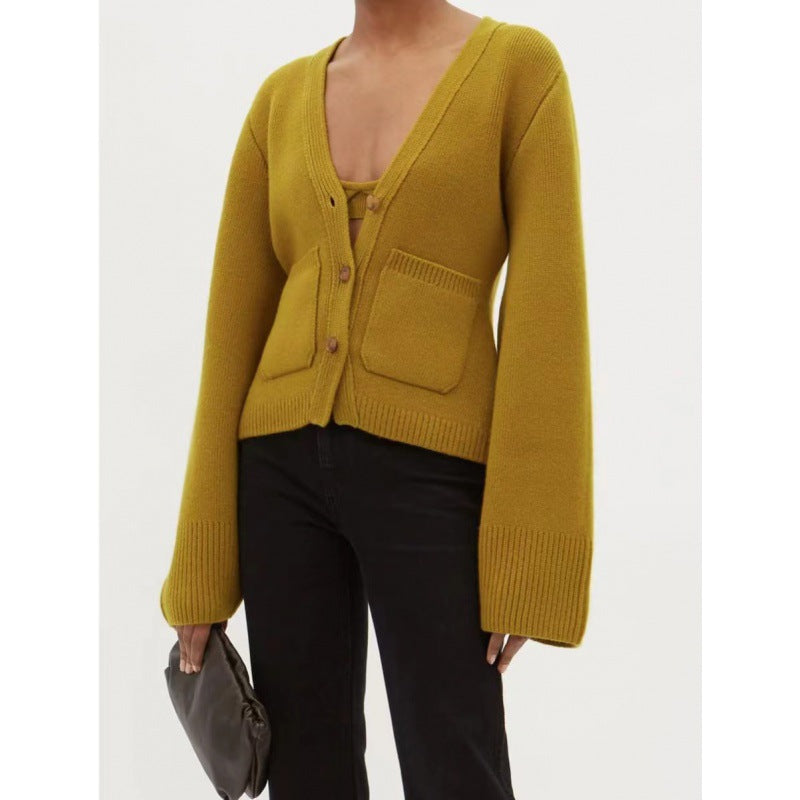 DEEP V-NECK CARDIGAN（?Buy 2 Automatic 10% Off & Free Shipping?）