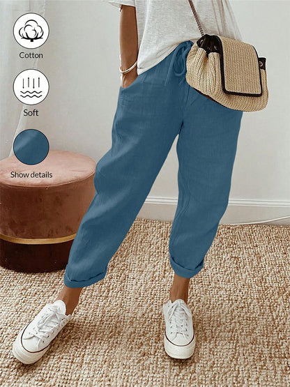 Casual cotton and linen pants for women