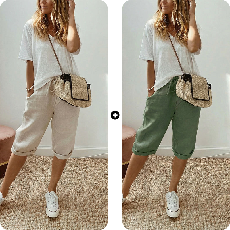 ⏳Time-Limited Special⏰Women's Casual Cotton Linen Capris