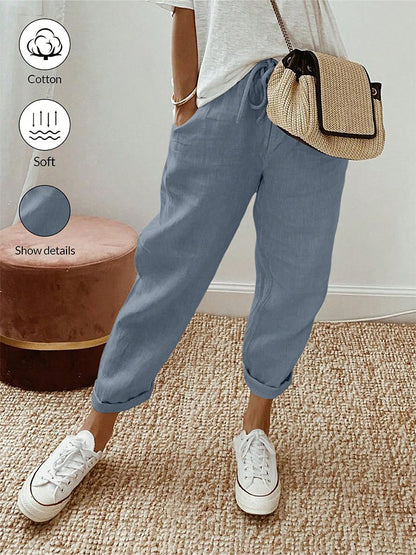 Casual cotton and linen pants for women