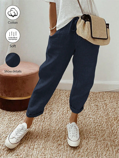 Casual cotton and linen pants for women