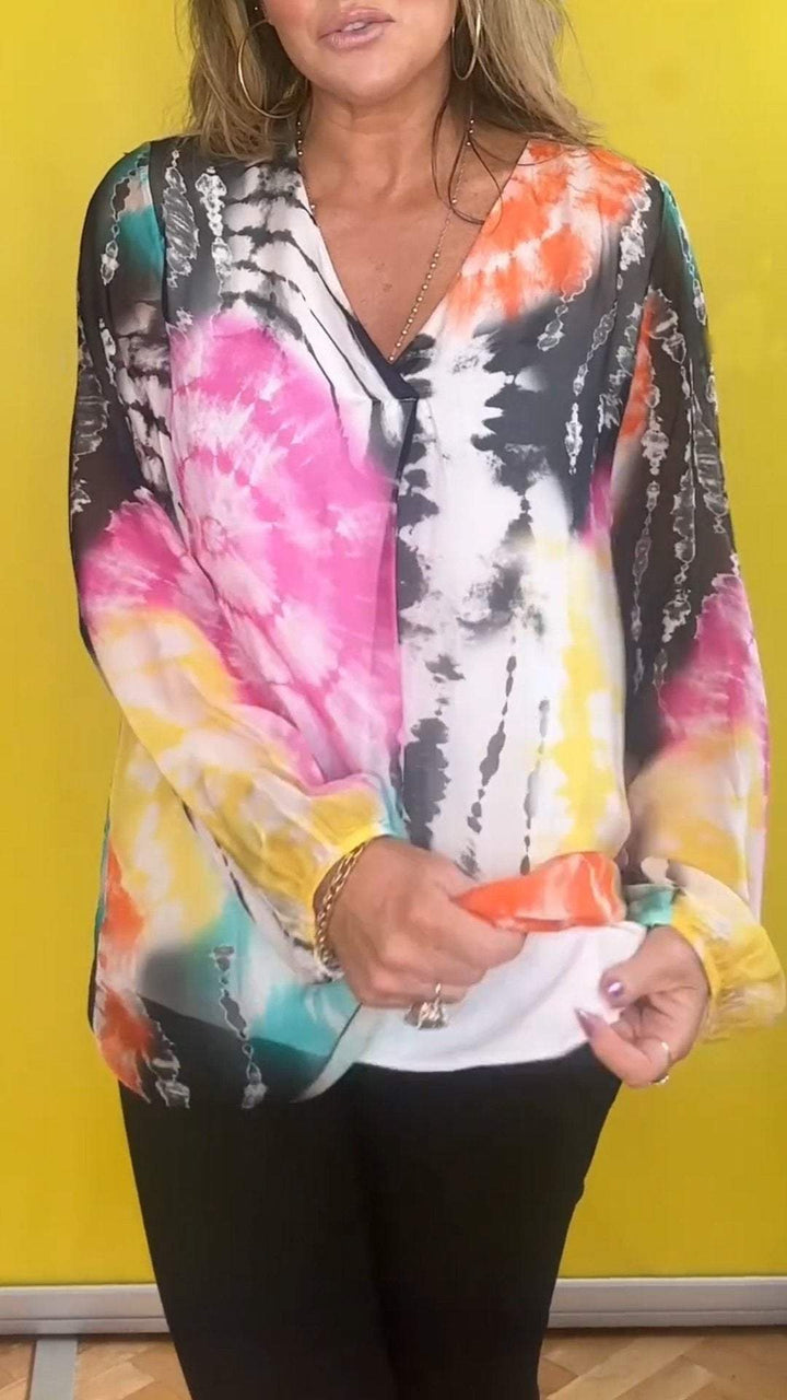 🔥SUMMER SALE 47% OFF🔥Casual V-neck Tie-dye Top