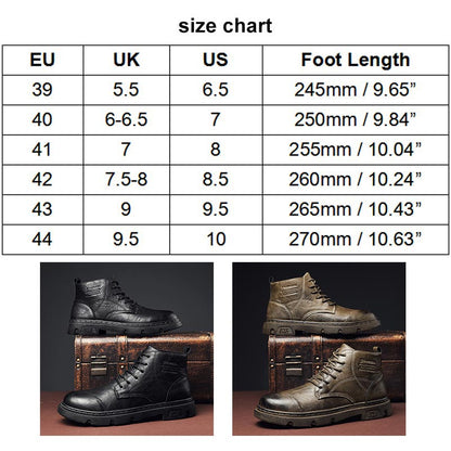 Nice Gift! Men’s Vintage Round Toe Leather Boots