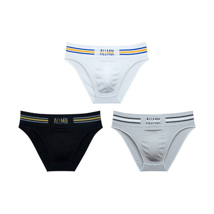 Men's Sexy Colorful Stripe Letter Seamless Low Waist Briefs